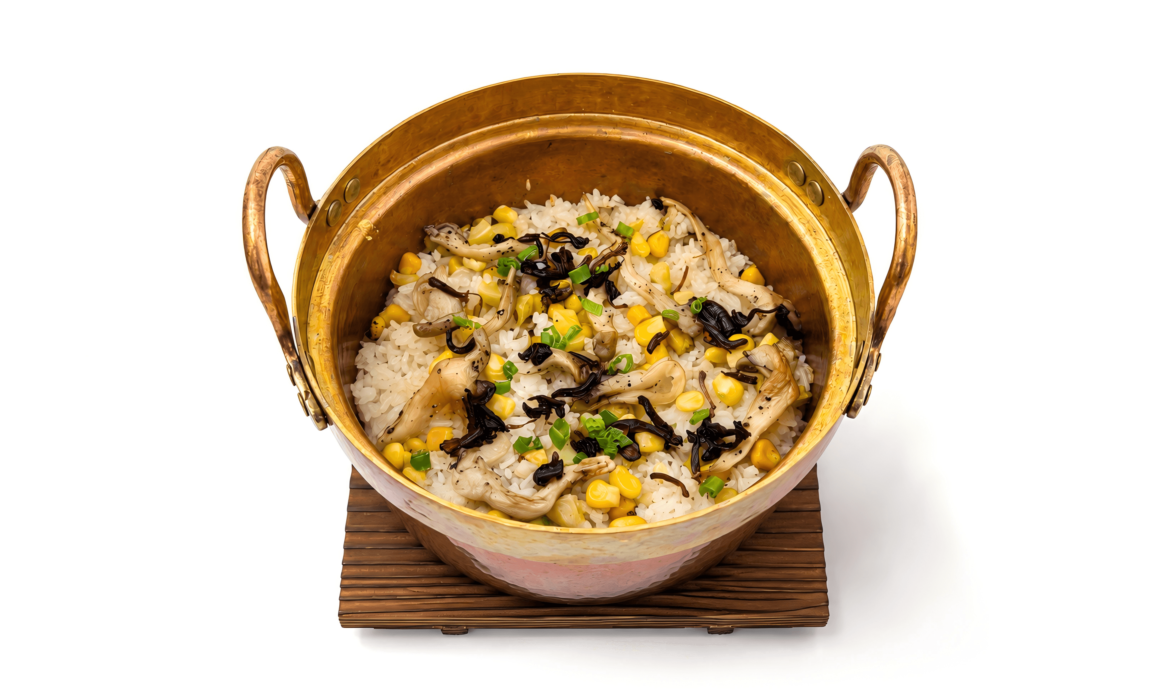 Wild Mushroom Rice in Copper Pot 銅鍋野菌飯