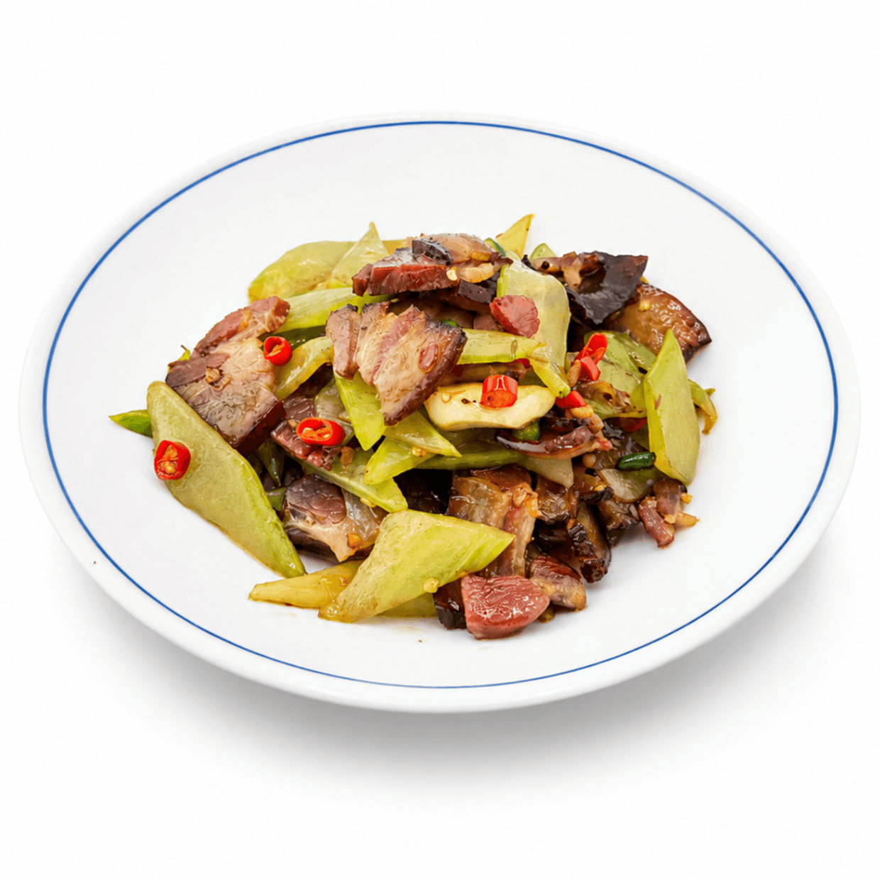 Stir-Fried Cured Pork with Chinese Lettuce Stem 萵筍炒臘肉
