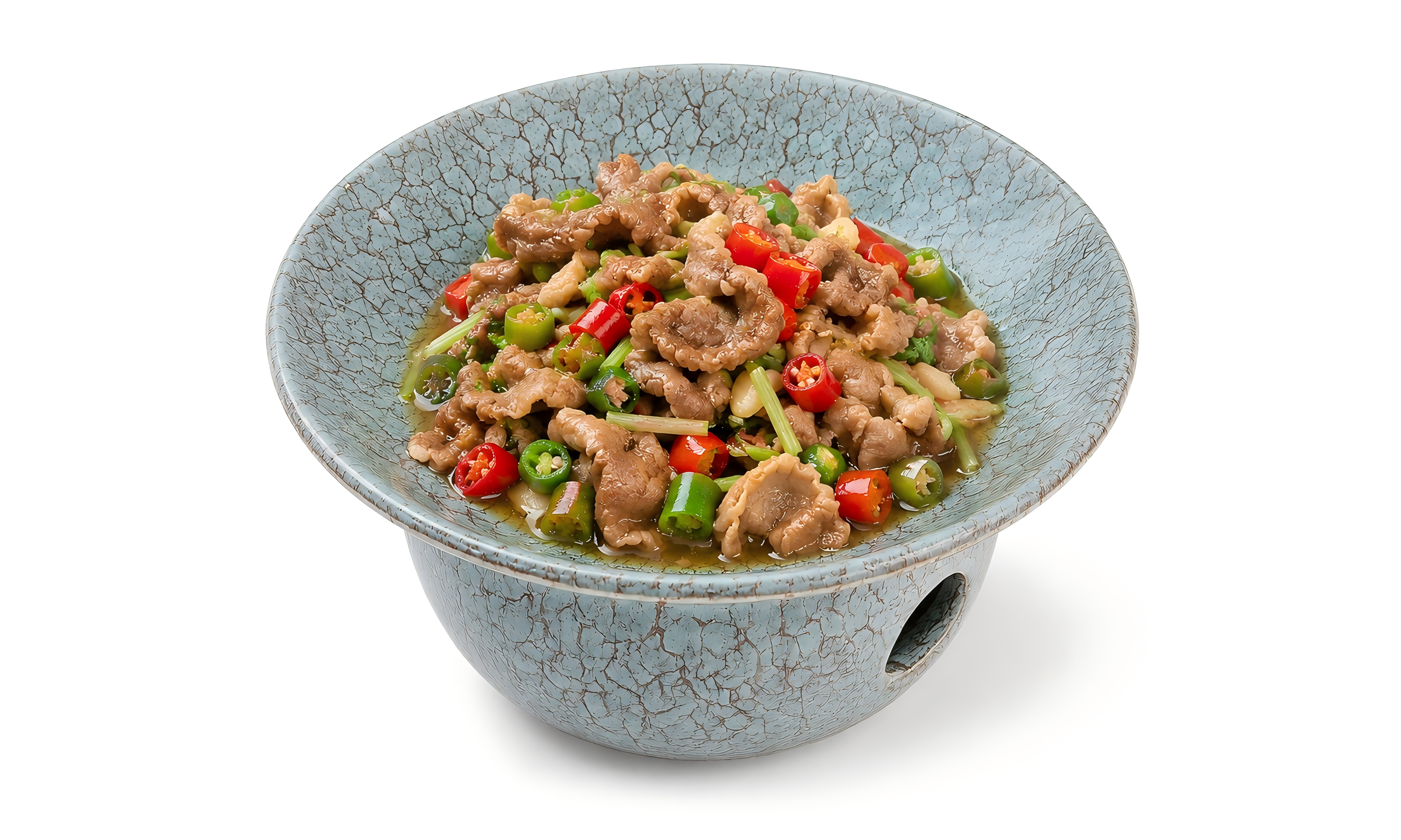 Beef in Golden Broth with Wild Pickled Chilies 野山椒金汤肥牛
